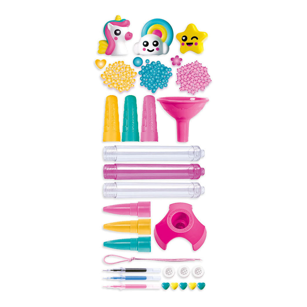 Idée Clementoni - stylos à paillettes - paquet de bricolage rempli d'accessoires - le cadeau créatif - fabriquer des stylos à paillettes - à partir de 6 ans