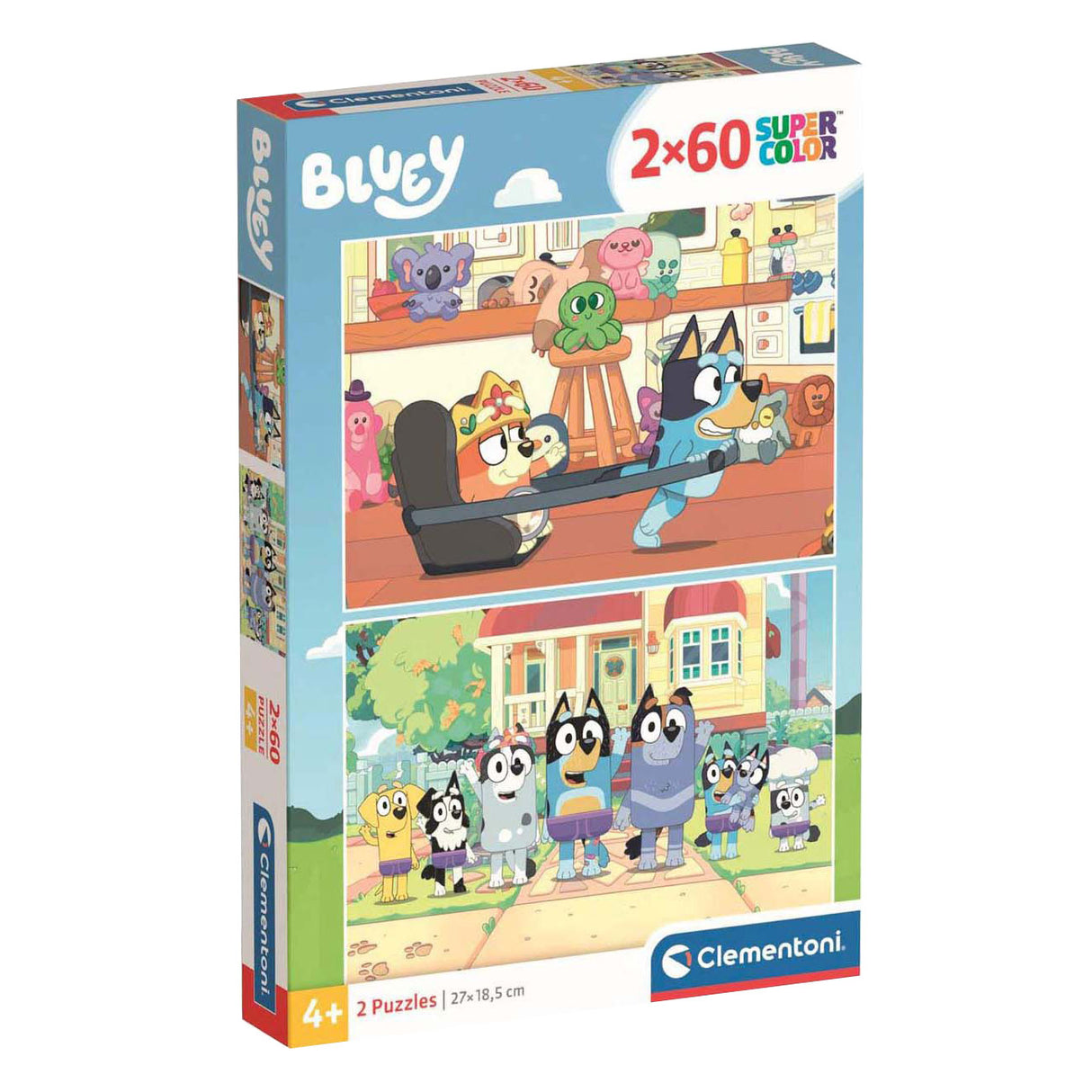 Clementoni puzzle super couleur bleu, 2x60 pcs.