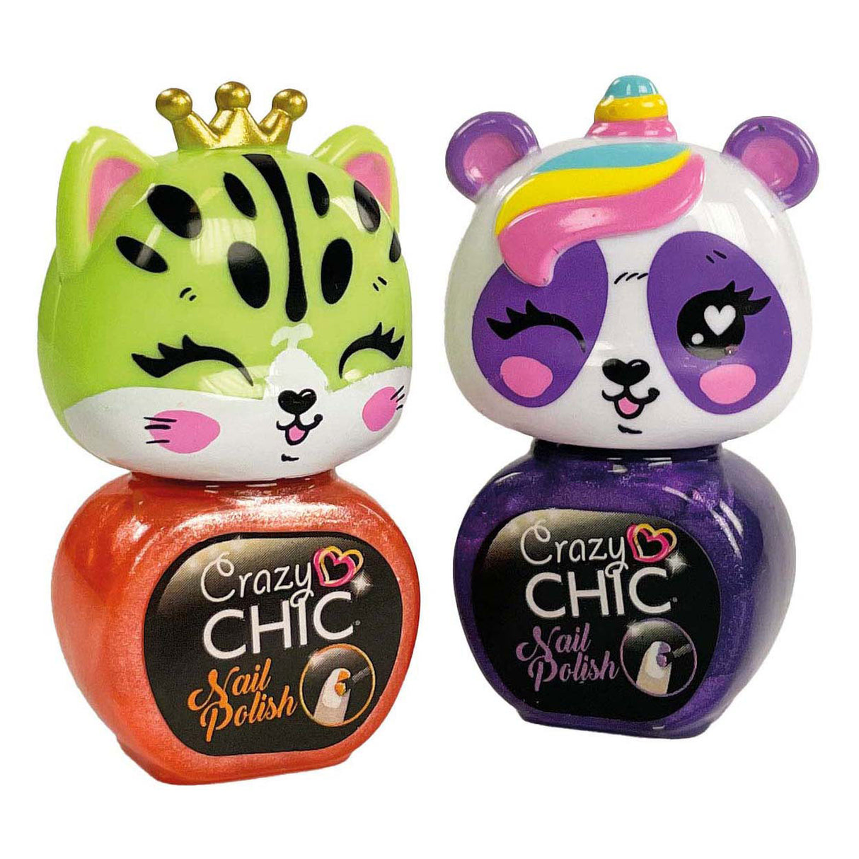 Clementoni crazy chic - vernis à ongles animaux, 2 pcs.