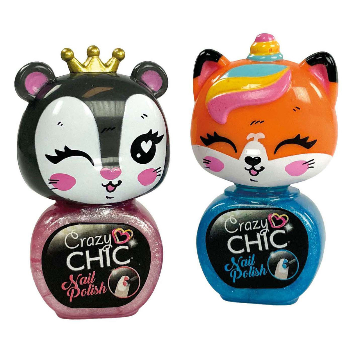 Clementoni crazy chic - vernis à ongles animaux, 2 pcs.