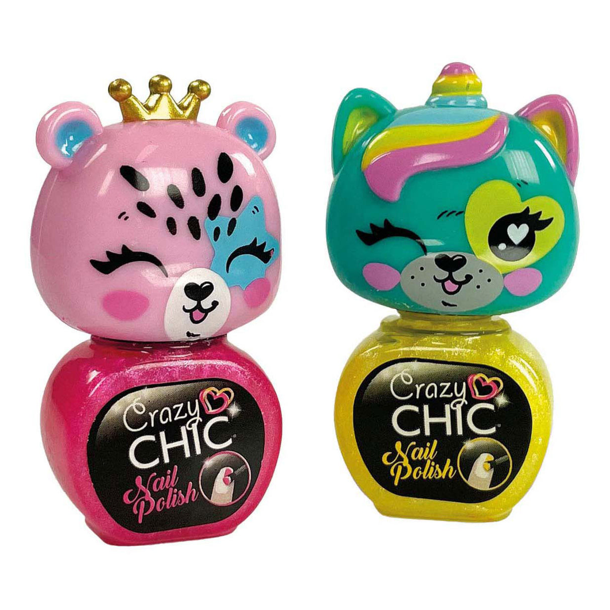 Clementoni crazy chic - vernis à ongles animaux, 2 pcs.
