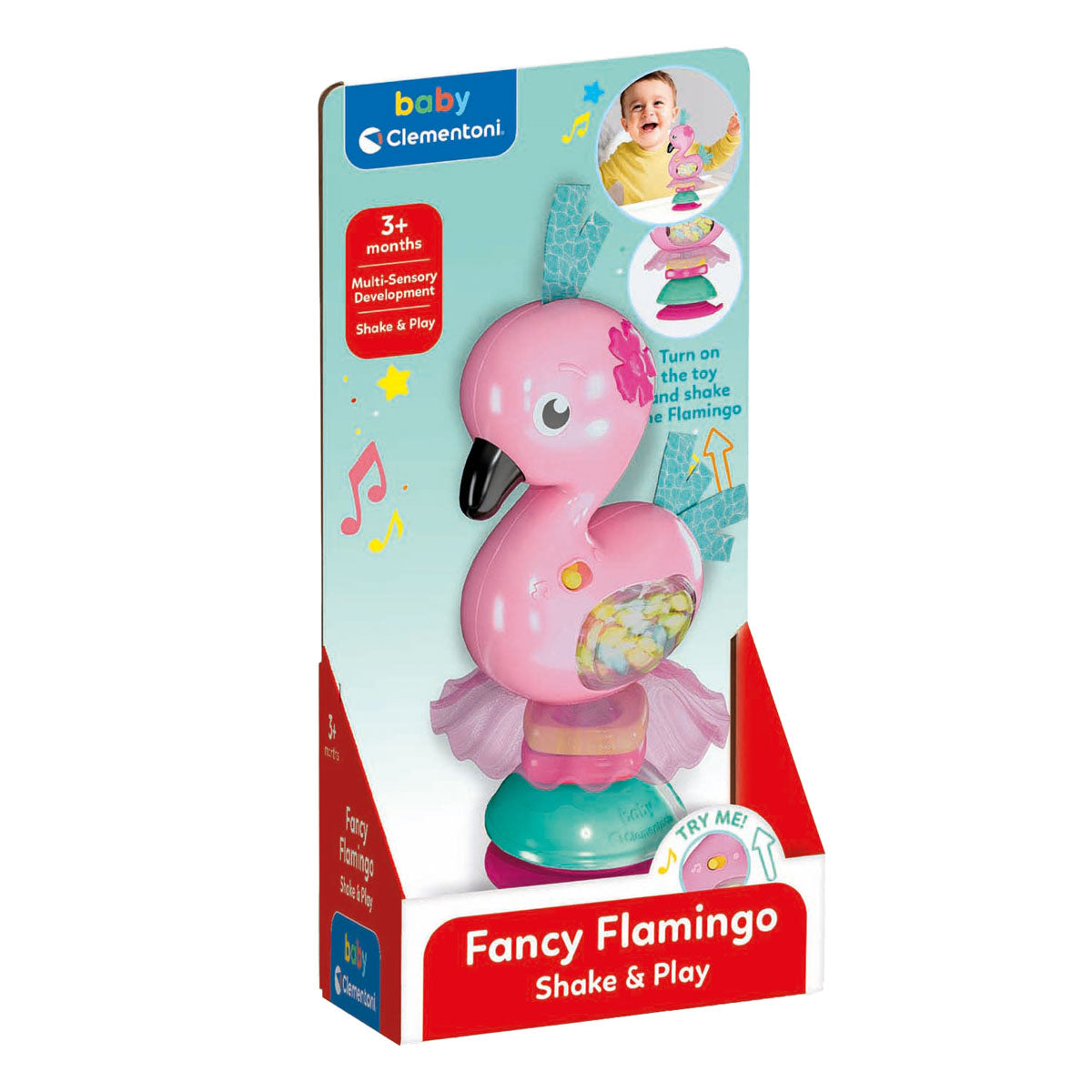 Clementoni bébé flamant hochet secouer et jouer | 2 pièces