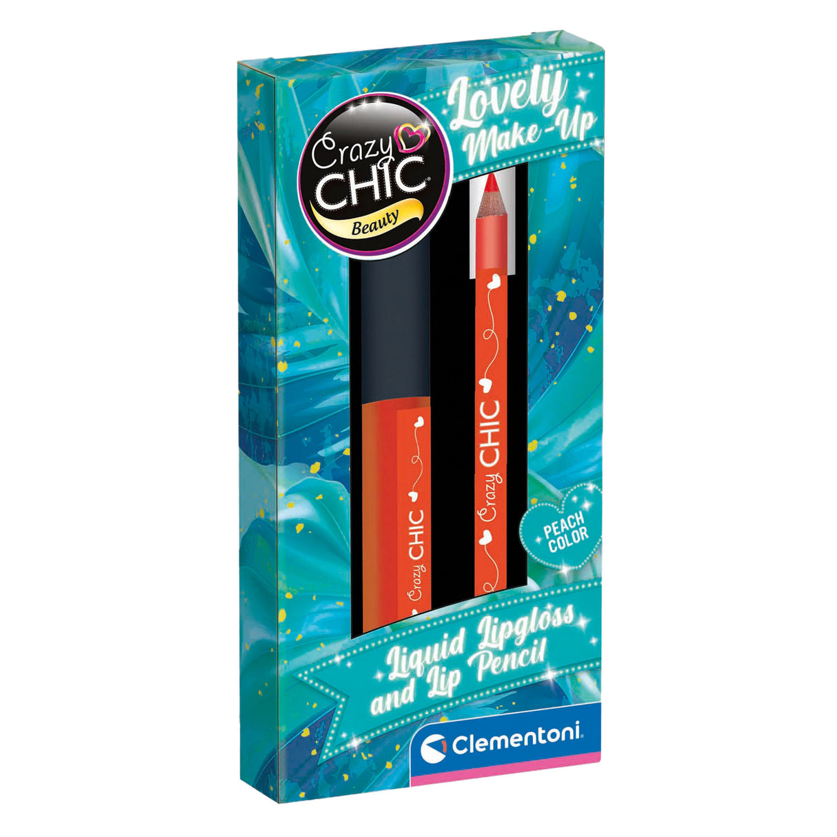 Clementoni crazy chic brillant à lèvres et crayon à lèvres orange