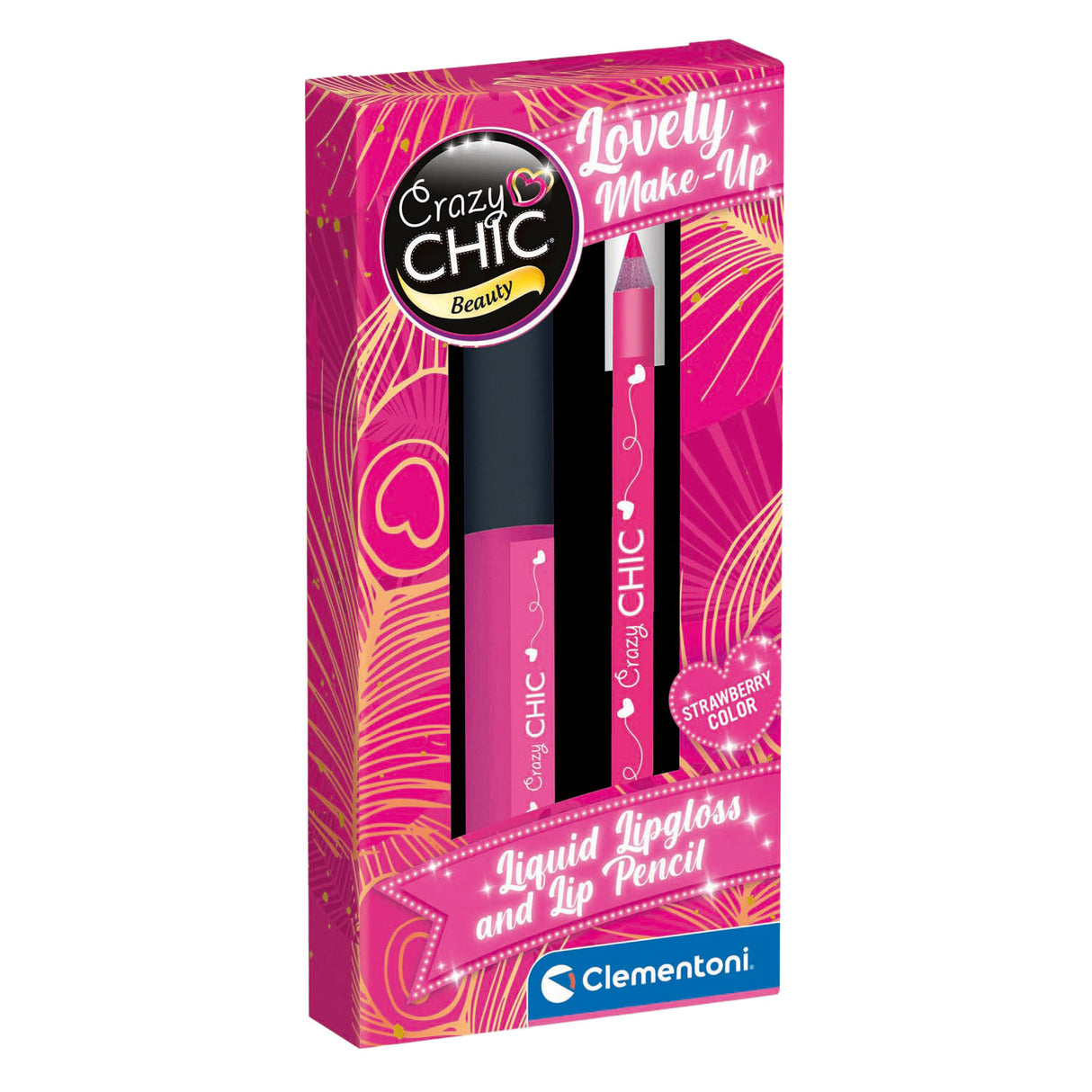 Clementoni crazy chic brillant à lèvres et crayon à lèvres fraise