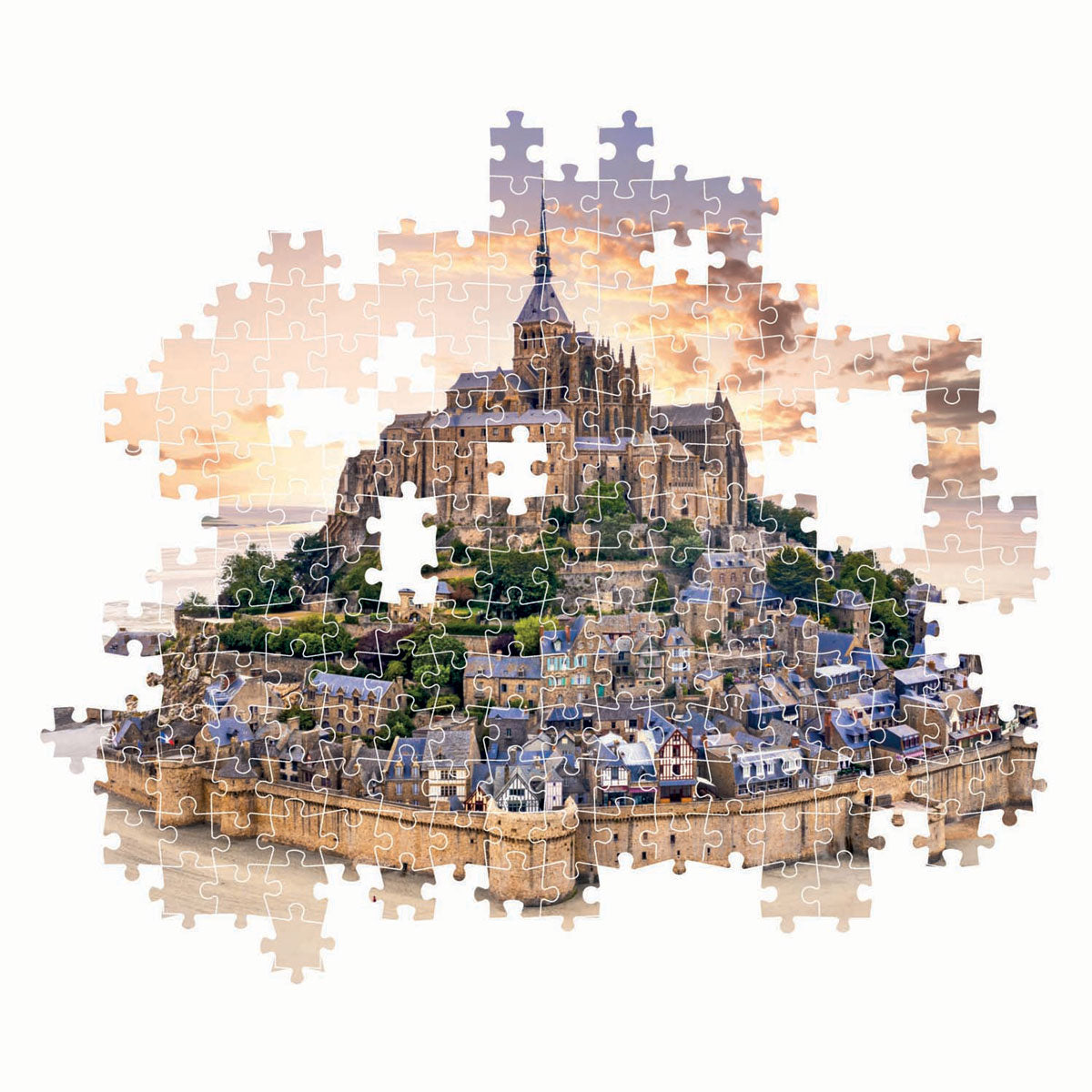 Clementoni - puzzle - 1500 pièces - montée du mont saint-michel - puzzle pour adultes - collection haute qualité