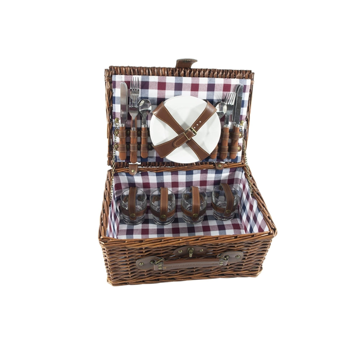 Svenska Living panier pique-nique 4 personnes rouge bleu