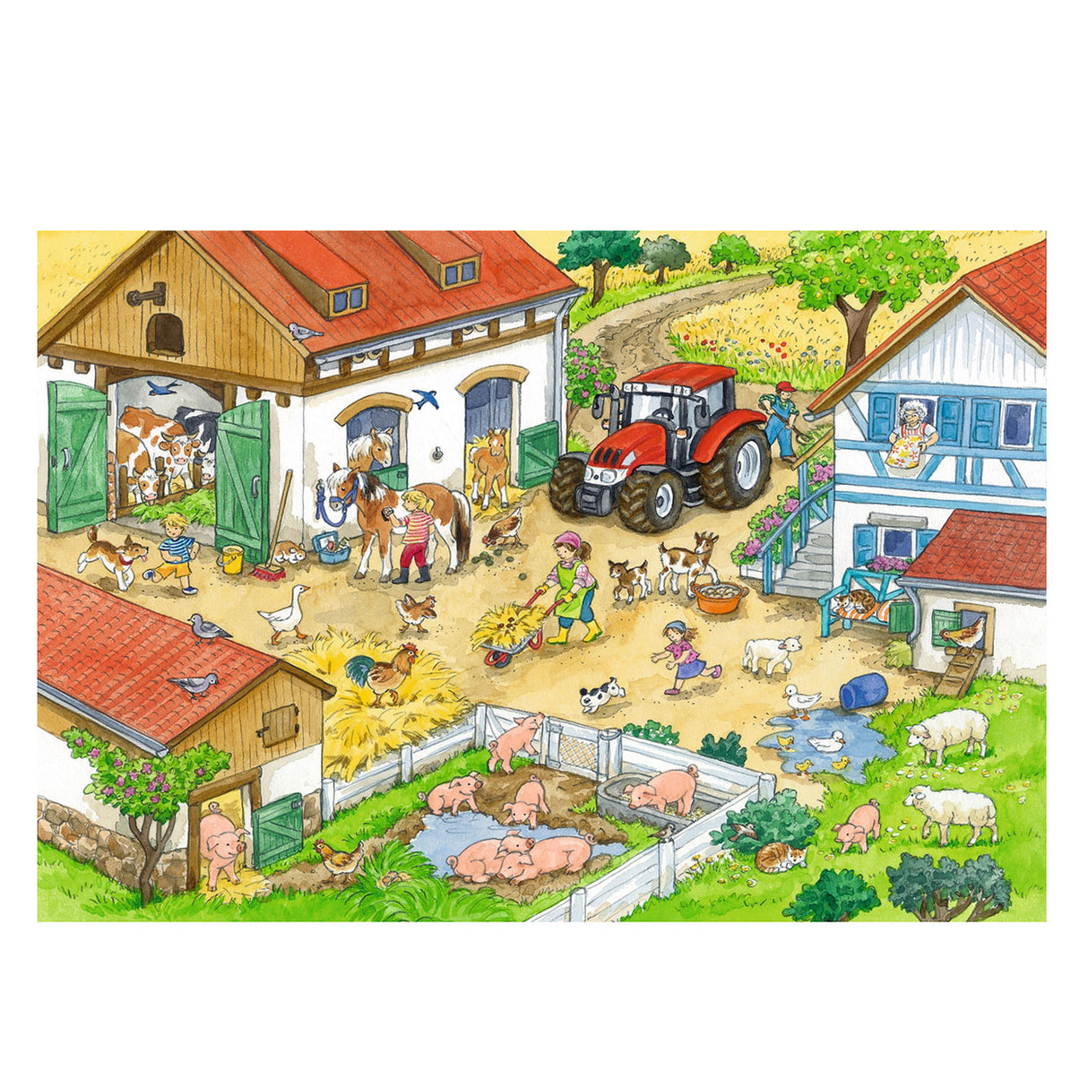 Ravensburger puzzle vie à la ferme heureuse - 2x24 pièces - puzzle pour enfants