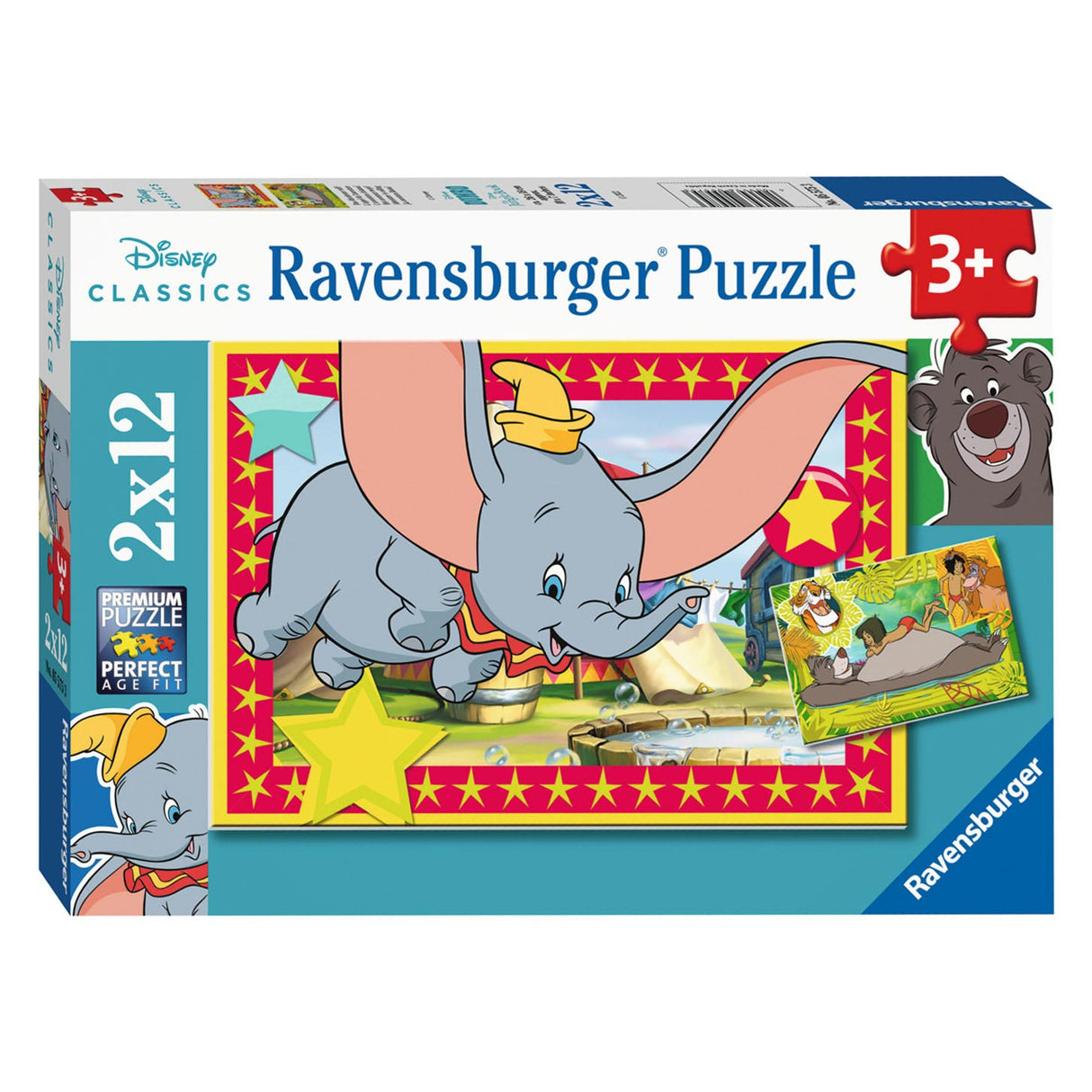 Ravensburger puzzle animal disney - deux puzzles - 12 pièces - puzzle enfant