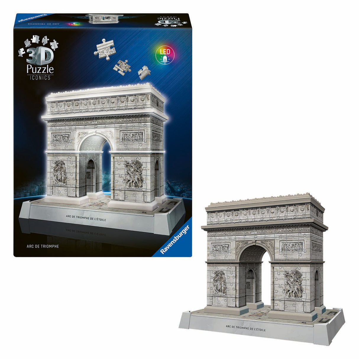 Ravensburger Puzzle 3D Iconiques Arc de Triomphe Paris - avec lumière - 255 pcs.