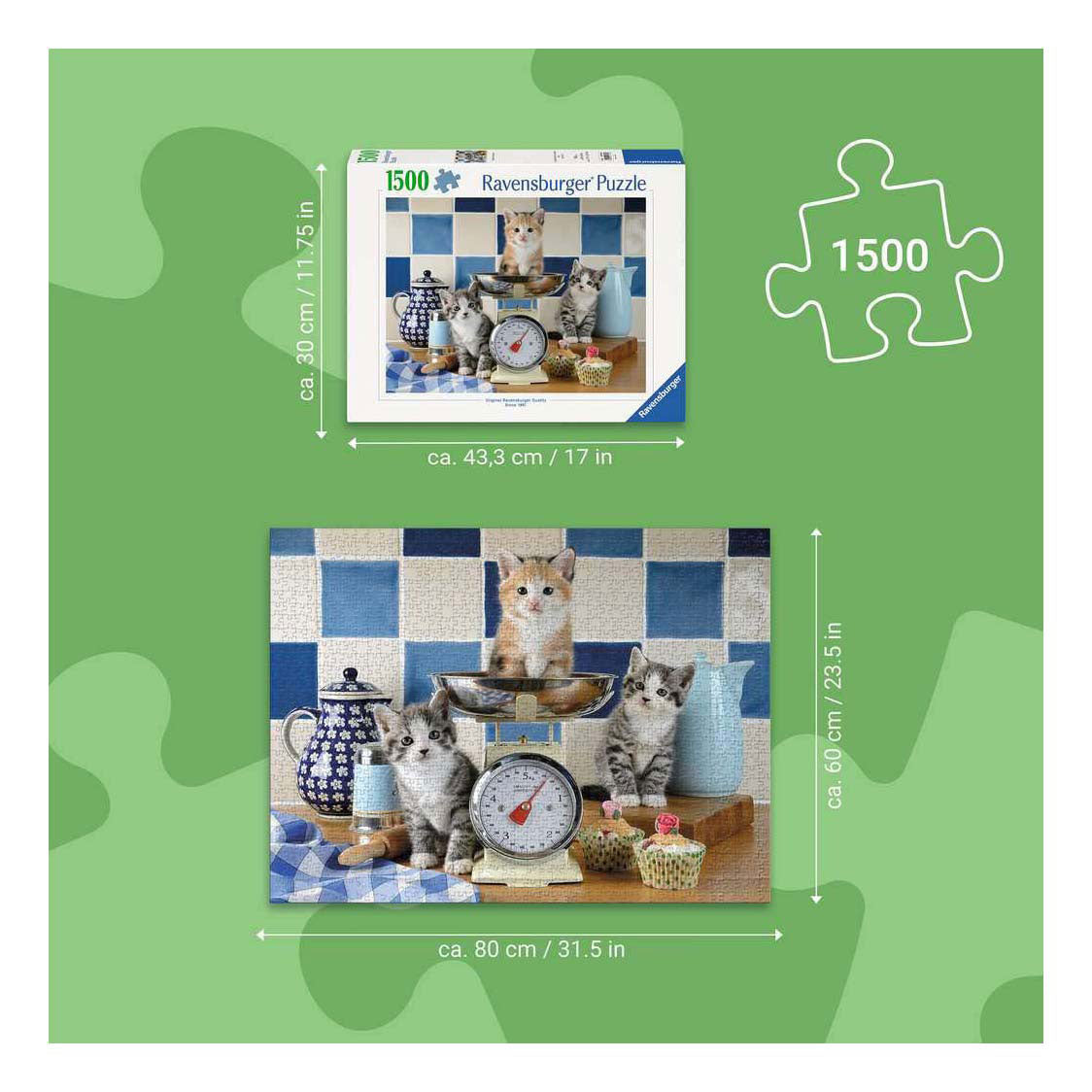Ravensburger – chats dans la cuisine – puzzle – 1500 pièces