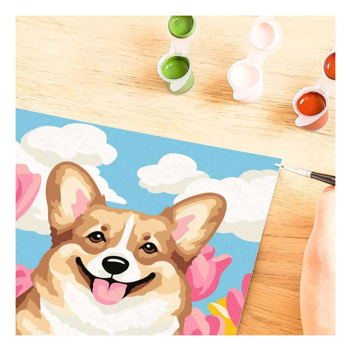 Ravensburger – creart : corgi floral – peinture par numéros