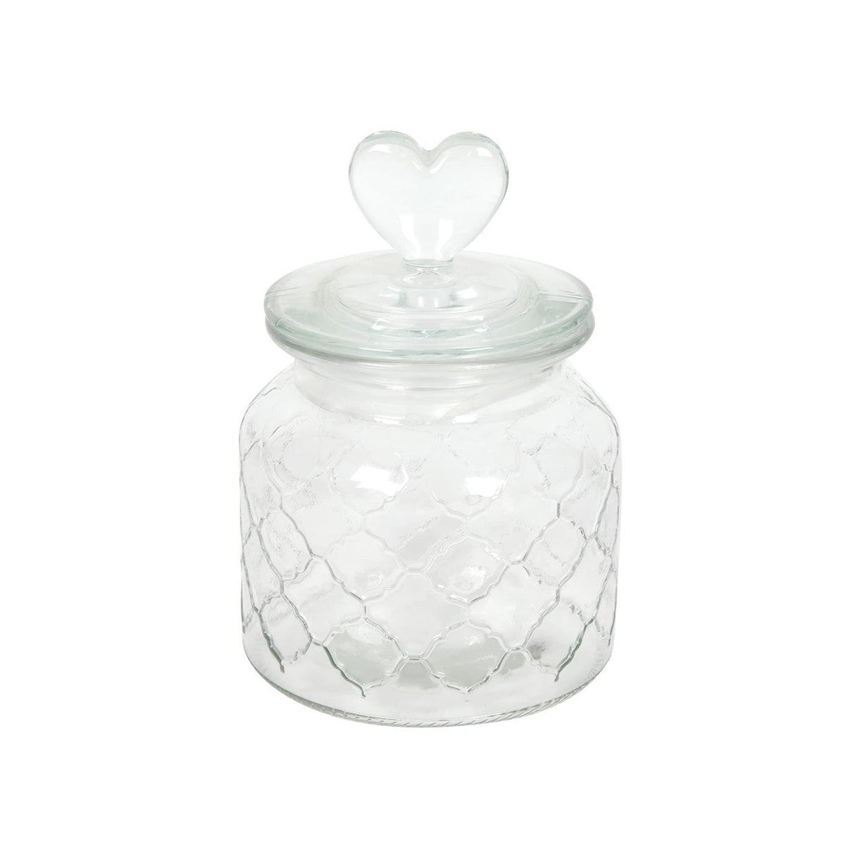Pot de conservation coeur verre ø10,5xh20cm