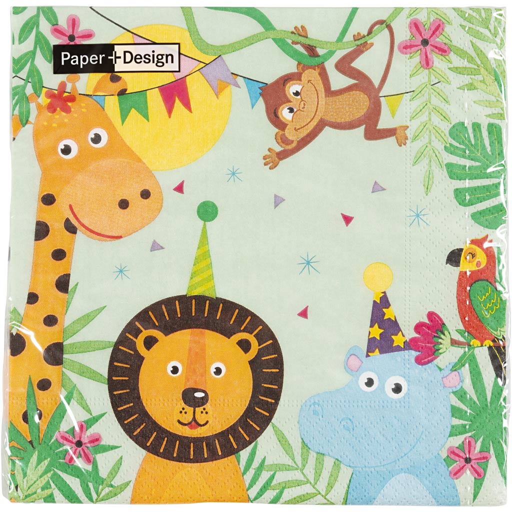 Creativ company serviettes, fêtards, dim. 33x33 cm, 20 pièces, 1 boîte