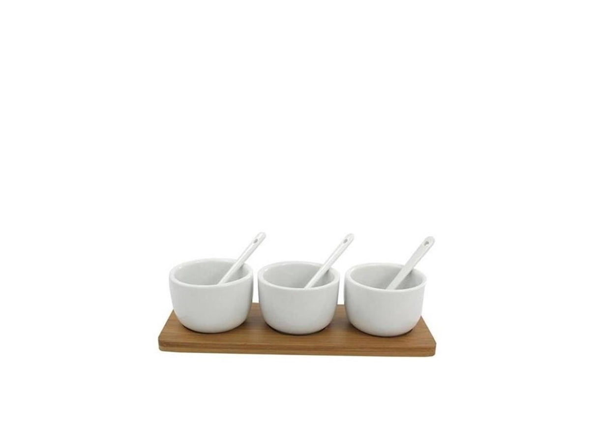 Set de sauces Food for Fun 7 pièces avec planche en bois