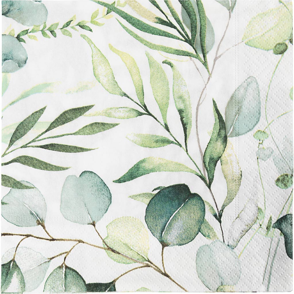Creativ company serviettes duni eucalyptus blanc 33x33cm