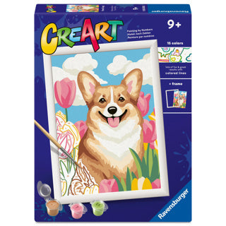 Ravensburger – creart : corgi floral – peinture par numéros