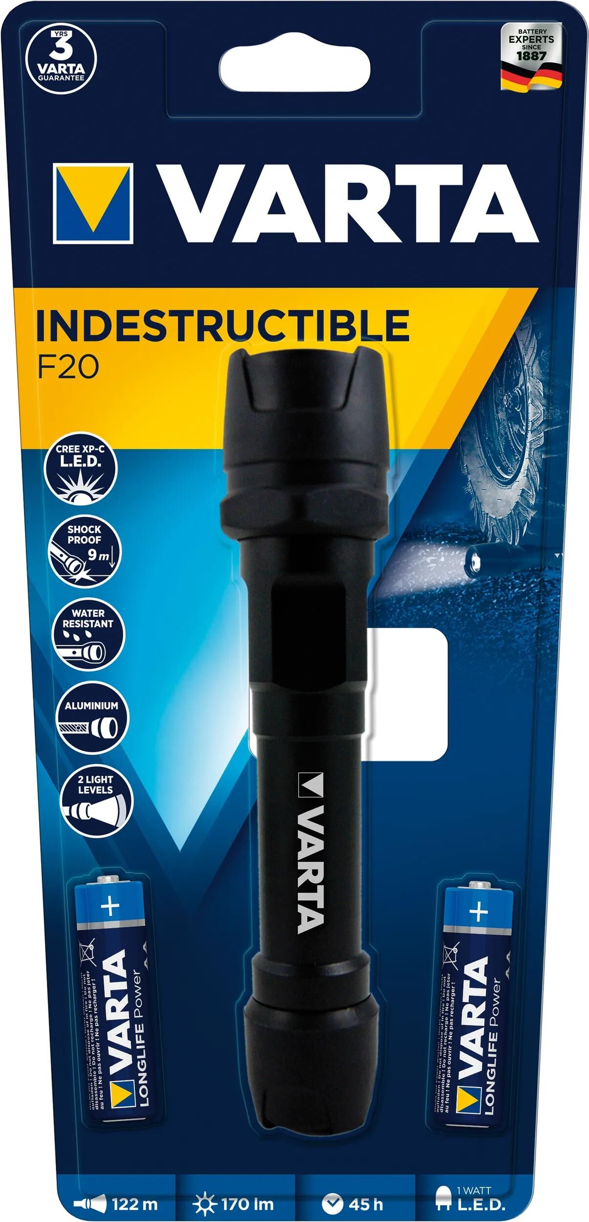Varta lampe de poche indestructible f20 lampe indestructible f20