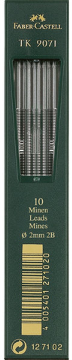 Mines de crayon Faber-castell - tk9071 - 2,0 mm - 2b - 10 pièces - fc-127102