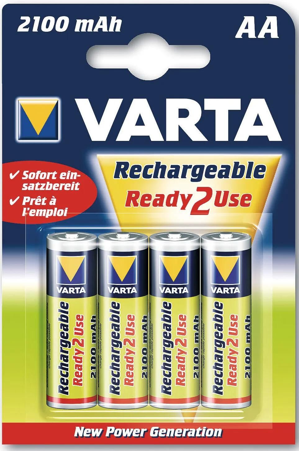 Varta batterie rechargeable mignon batterie de puissance 4er-sb 2100mah