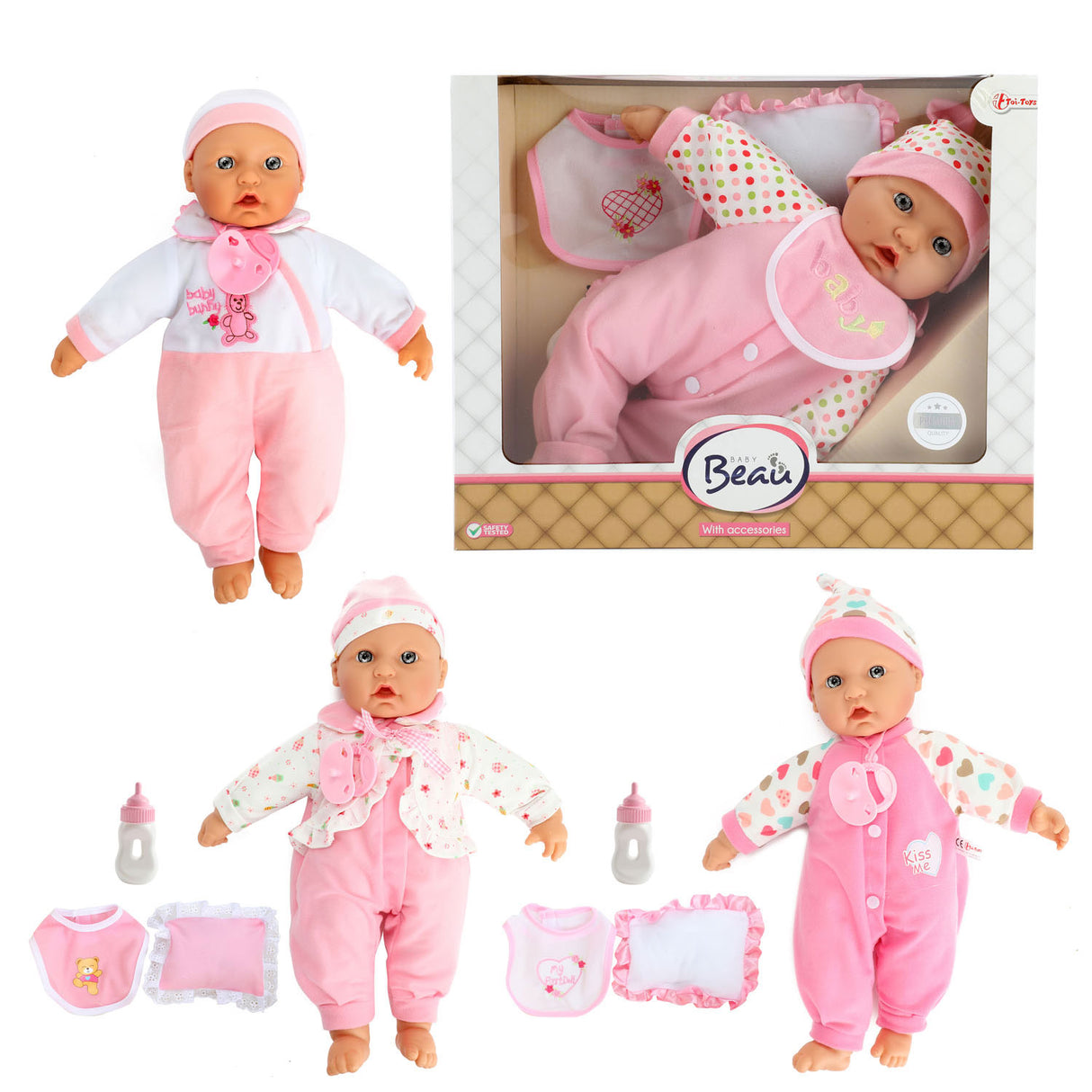 Toi-toys baby beau poupée avec biberon et bavoir, 40 cm