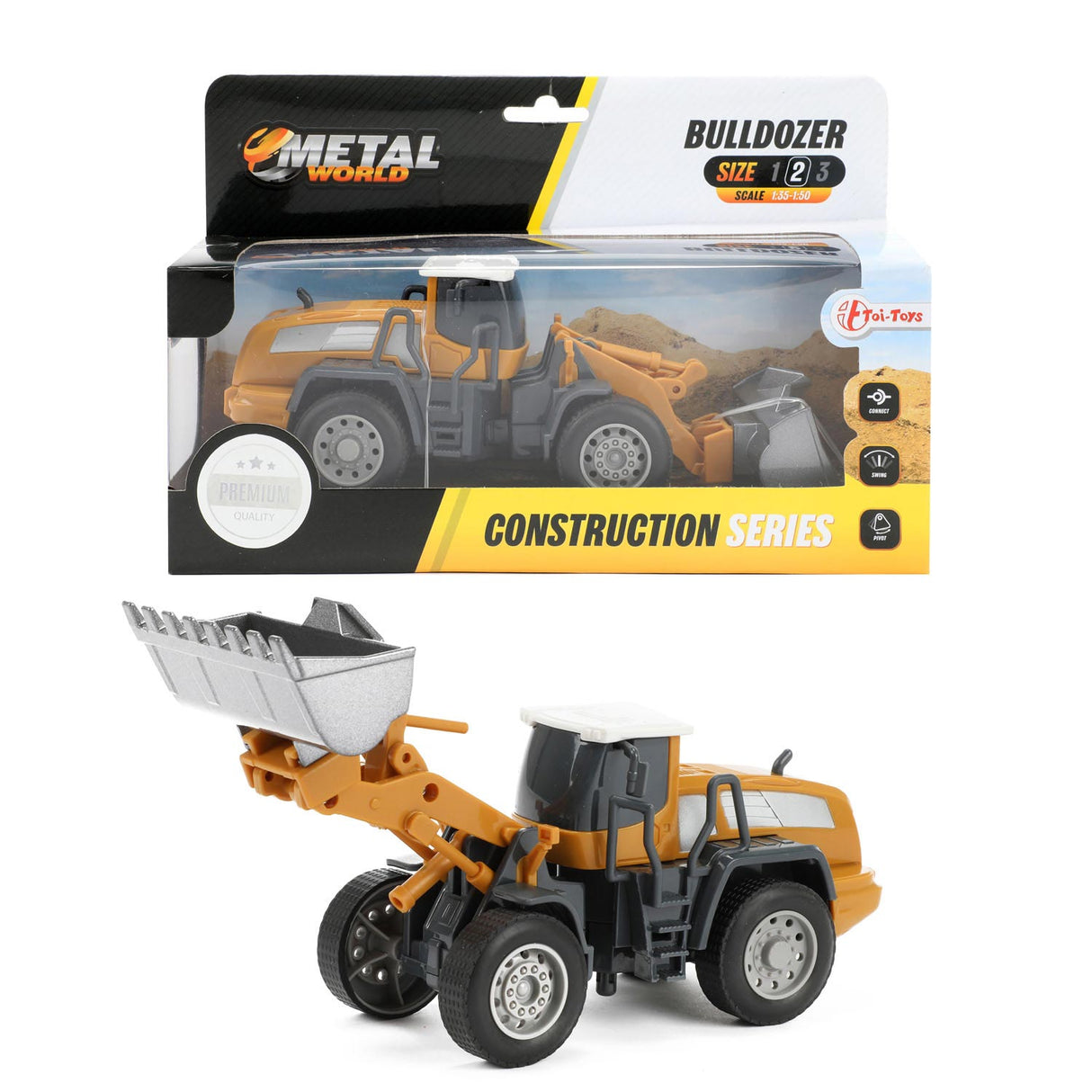 Véhicule de construction en métal - Charger blanc 1:55