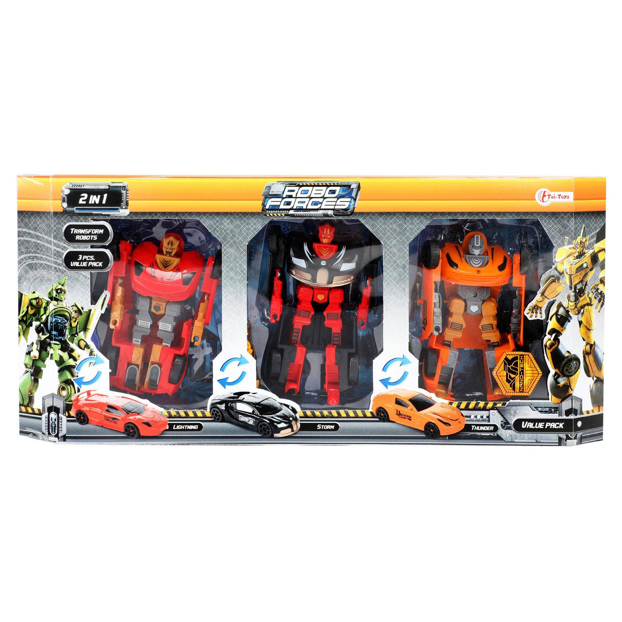 Cilgro Robot Roboforces 3 Robots transformateurs 10 cm de haut