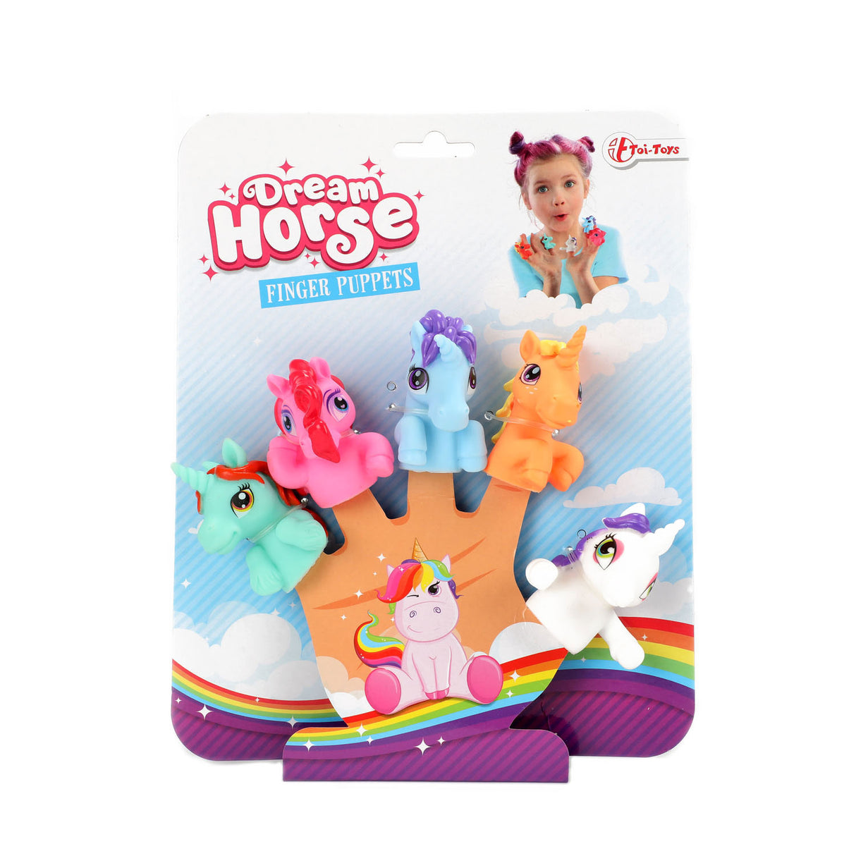 Toi-toys marionnettes à doigt licorne, 5 pcs.
