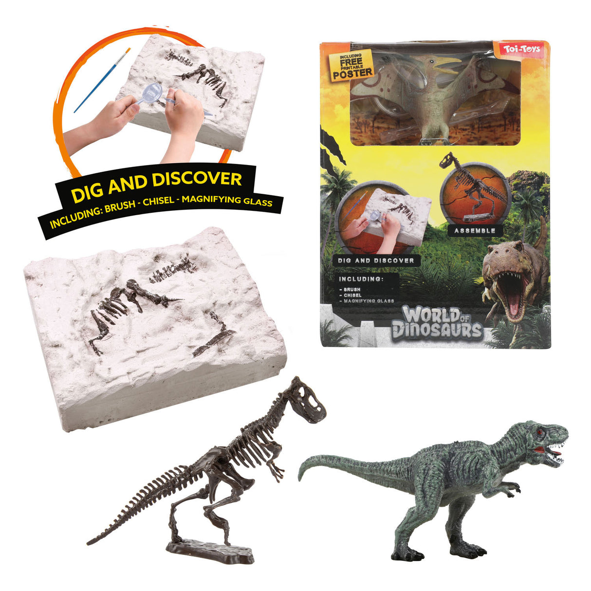 Coffret de fouilles du monde des dinosaures 'Dino Fossile'