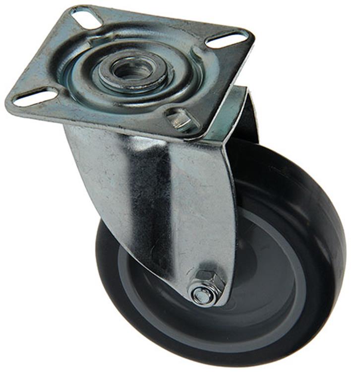 Mack by tente 1015244 - rubber rol 2 kogellagers met plaat 75mm | 18 stuks
