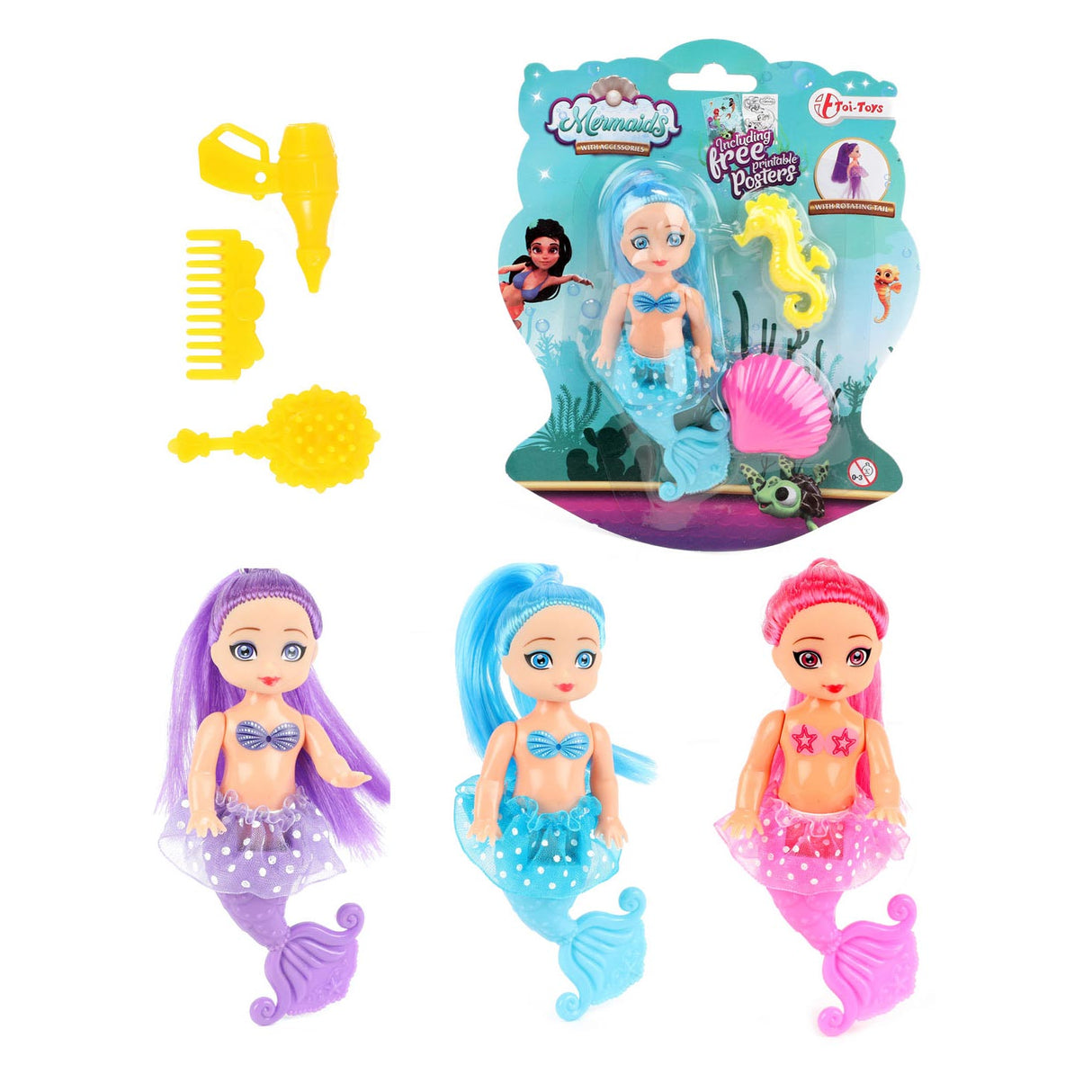 Toi-toys toi toys sirènes poupée sirène 12cm