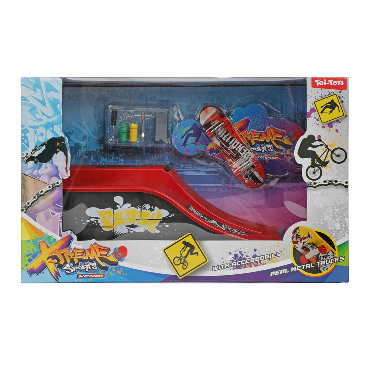 Toi-toys skateboard à doigt ou vélo BMX avec piste de skate