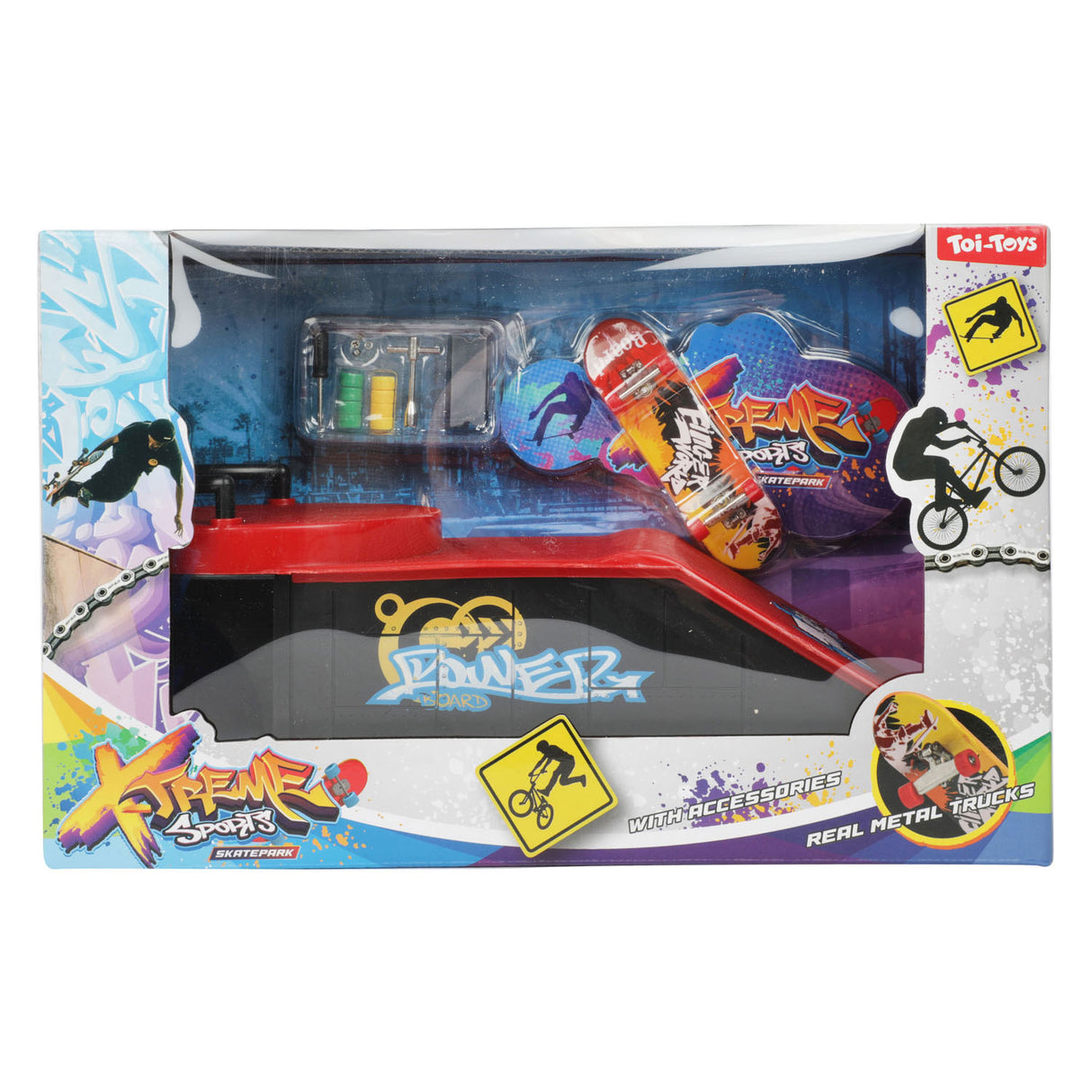 Toi-toys skateboard à doigt ou vélo BMX avec piste de skate