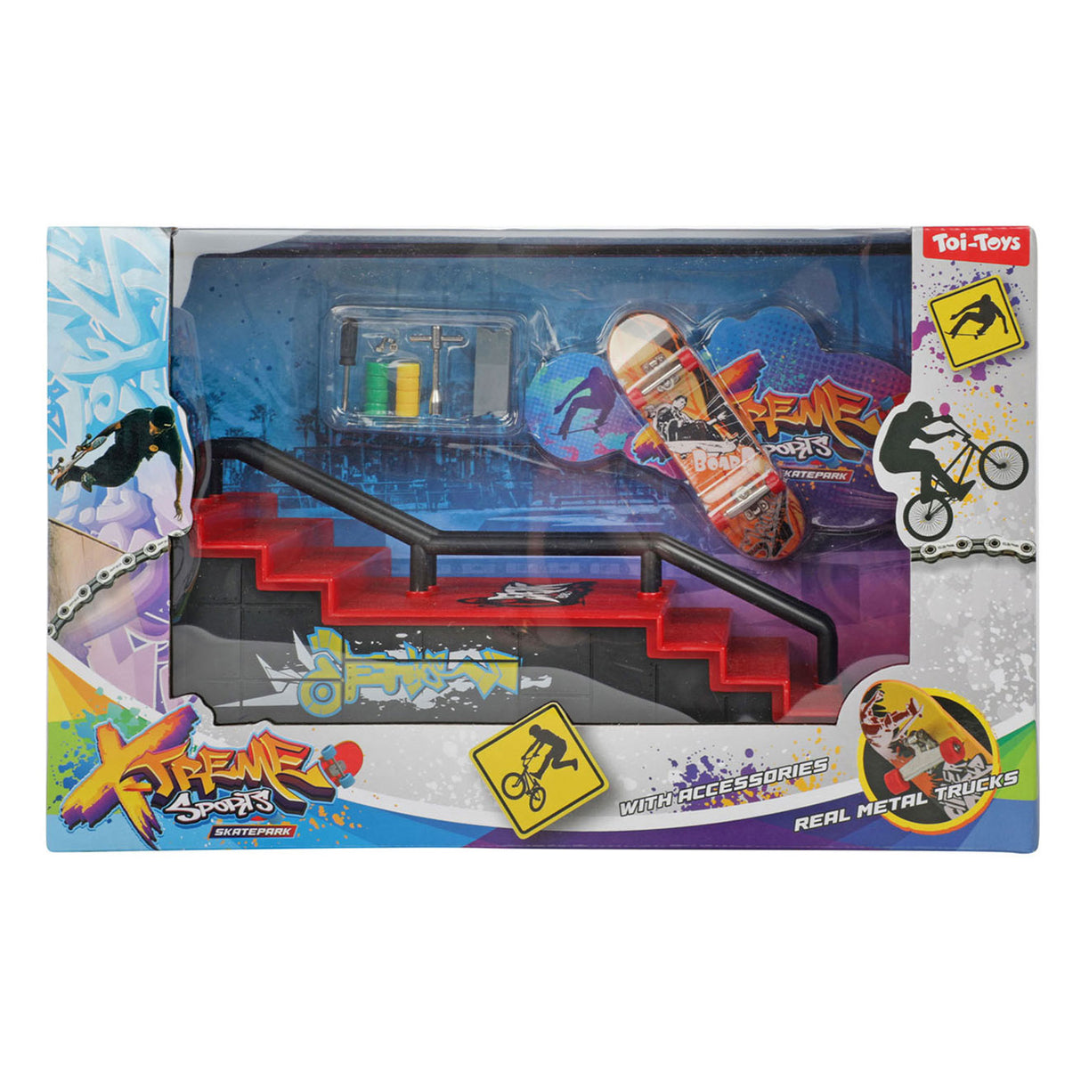 Toi-toys skateboard à doigt ou vélo BMX avec piste de skate