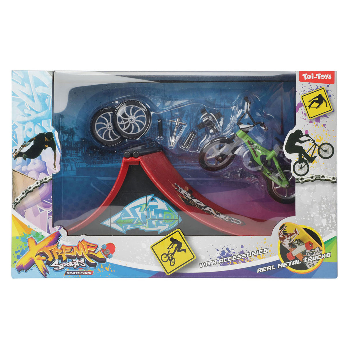 Toi-toys skateboard à doigt ou vélo BMX avec piste de skate