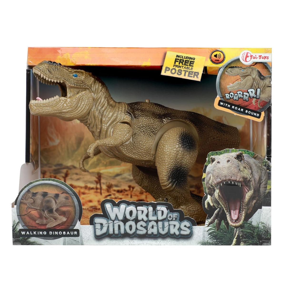 Monde des dinosaures Dino T-Rex marchant avec le son