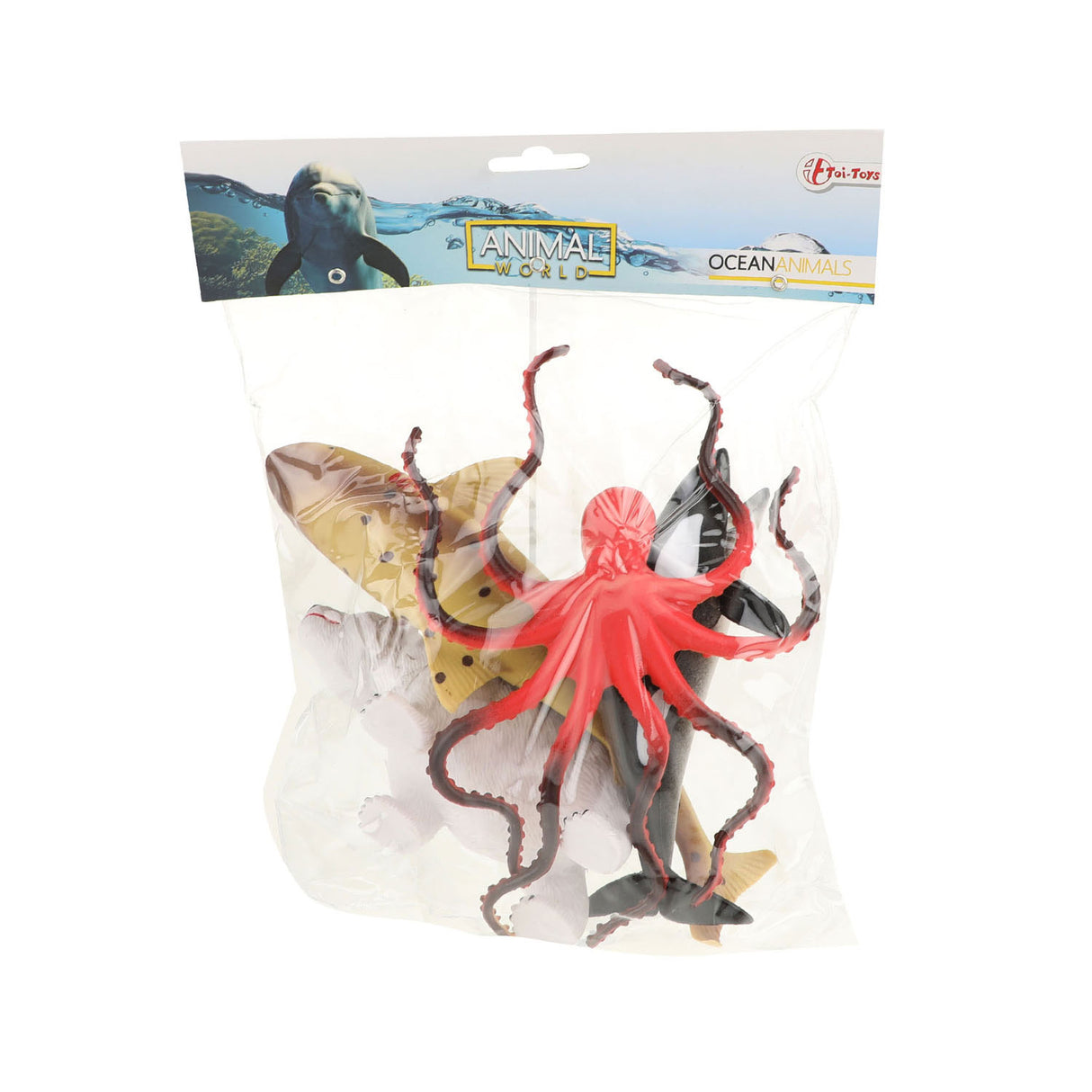 Toi-toys monde animal animaux marins de luxe, 5 pièces.
