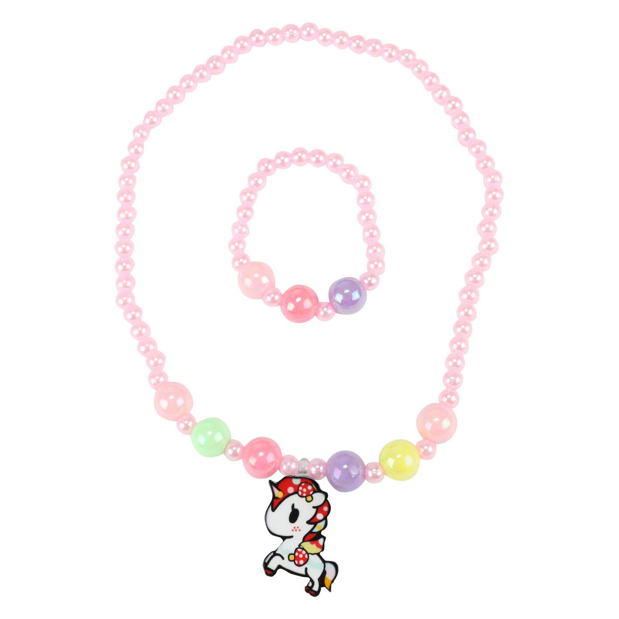 Collier de perles cheval de rêve et bracelet licorne