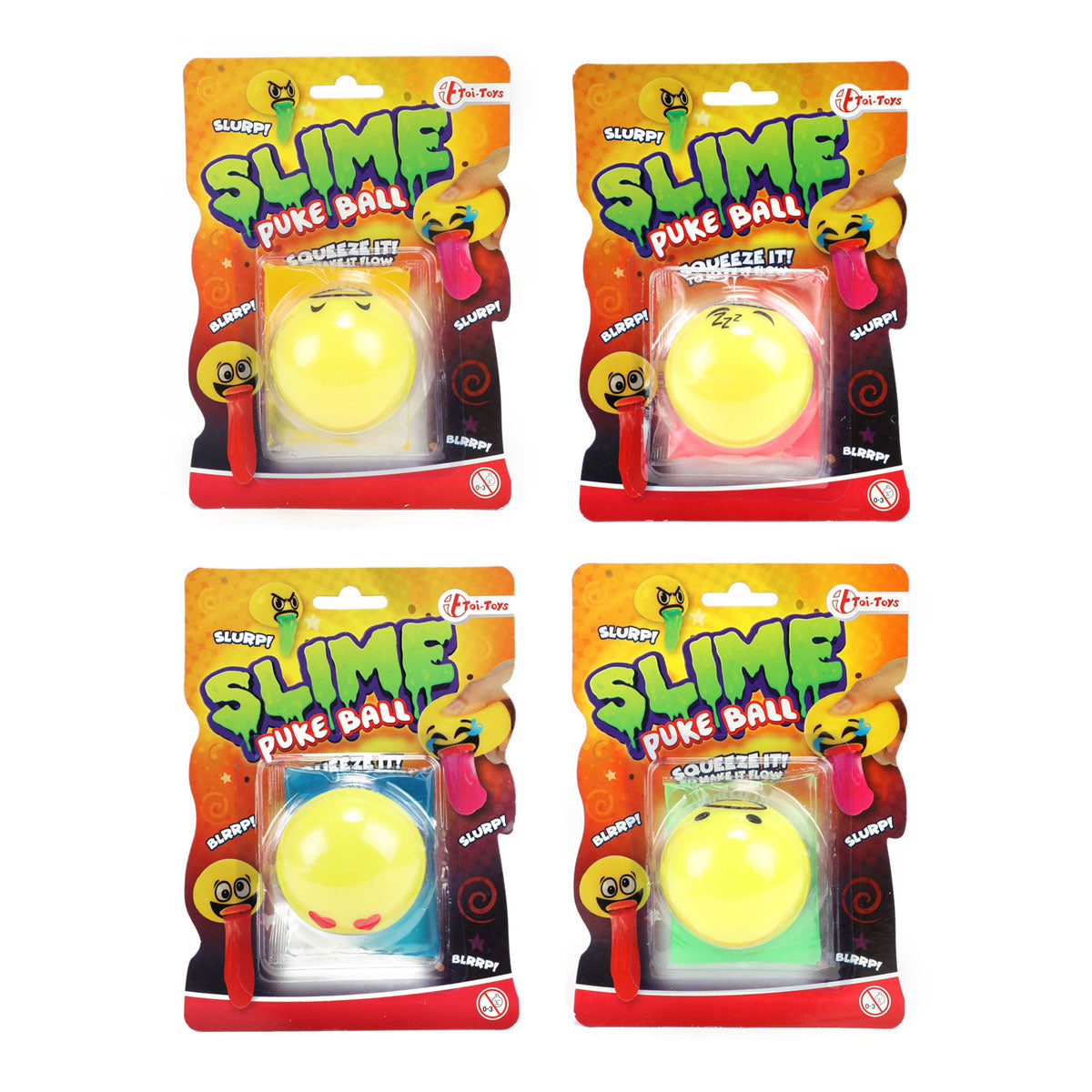 Toi-toys boule de vomissement visqueuse visage riant