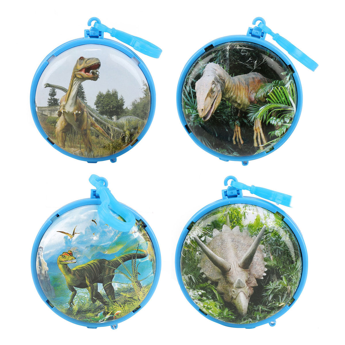 Porte-clés Monde des dinosaures avec mini dinosaures