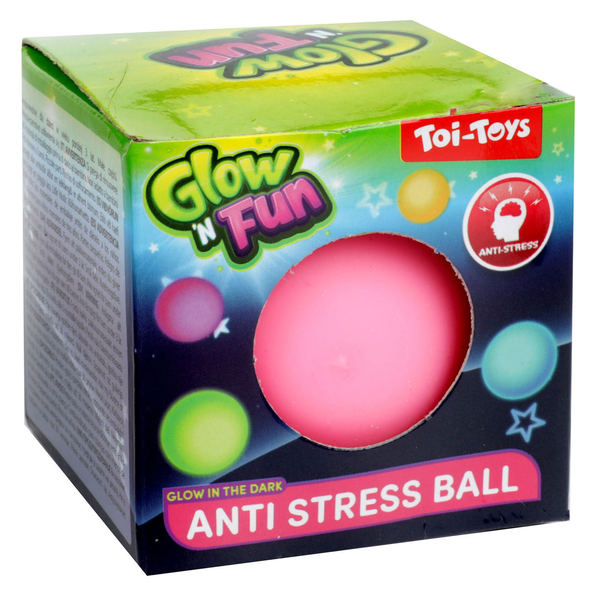 Toi-toys glow n fun balle anti-stress qui brille dans le noir