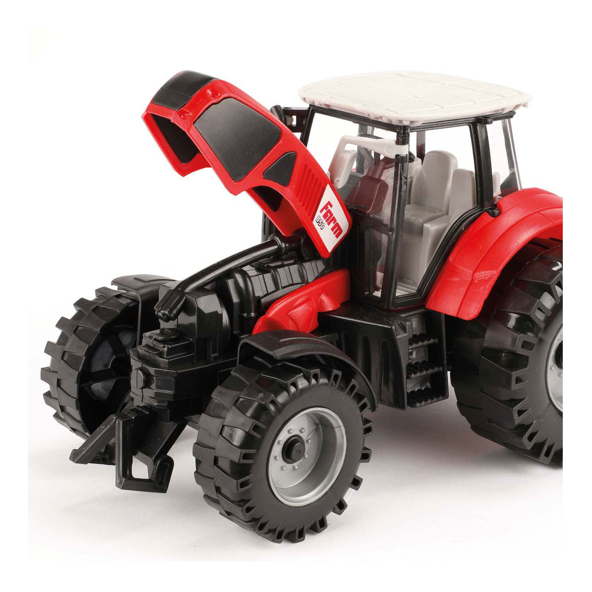 Tracteur à friction 19 cm rouge noir