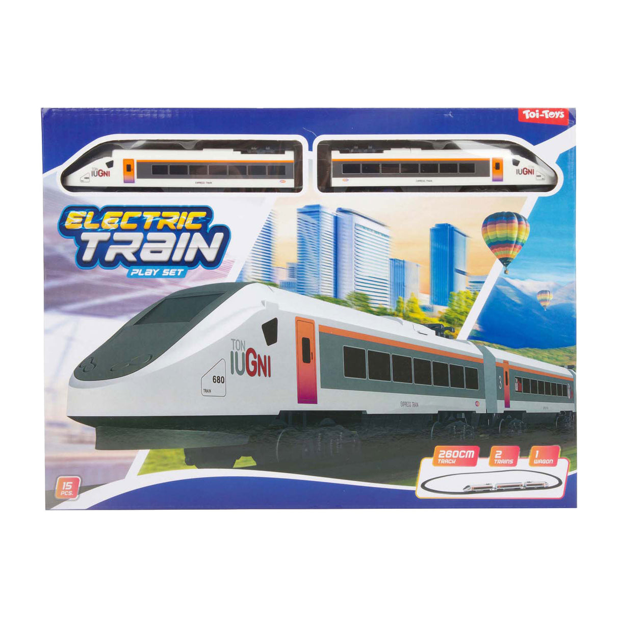 Toi-toys train set rails électriques à grande vitesse, 15 pièces.