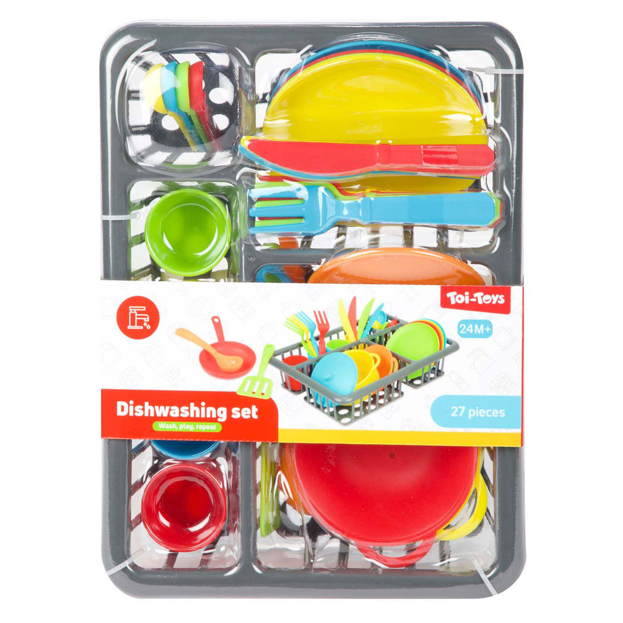 Toi-toys égouttoir à nourriture domestique avec couverts et casseroles, 27 pcs.