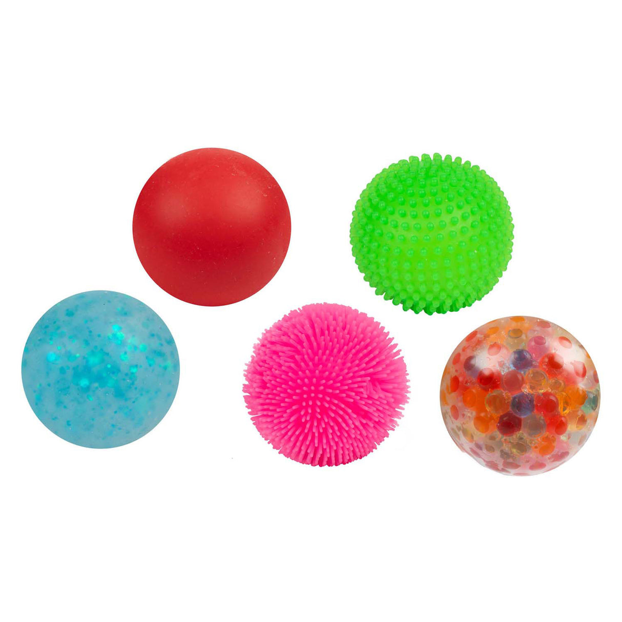 Toi-toys balle anti-stress spongieuse amusante, 5 pcs.