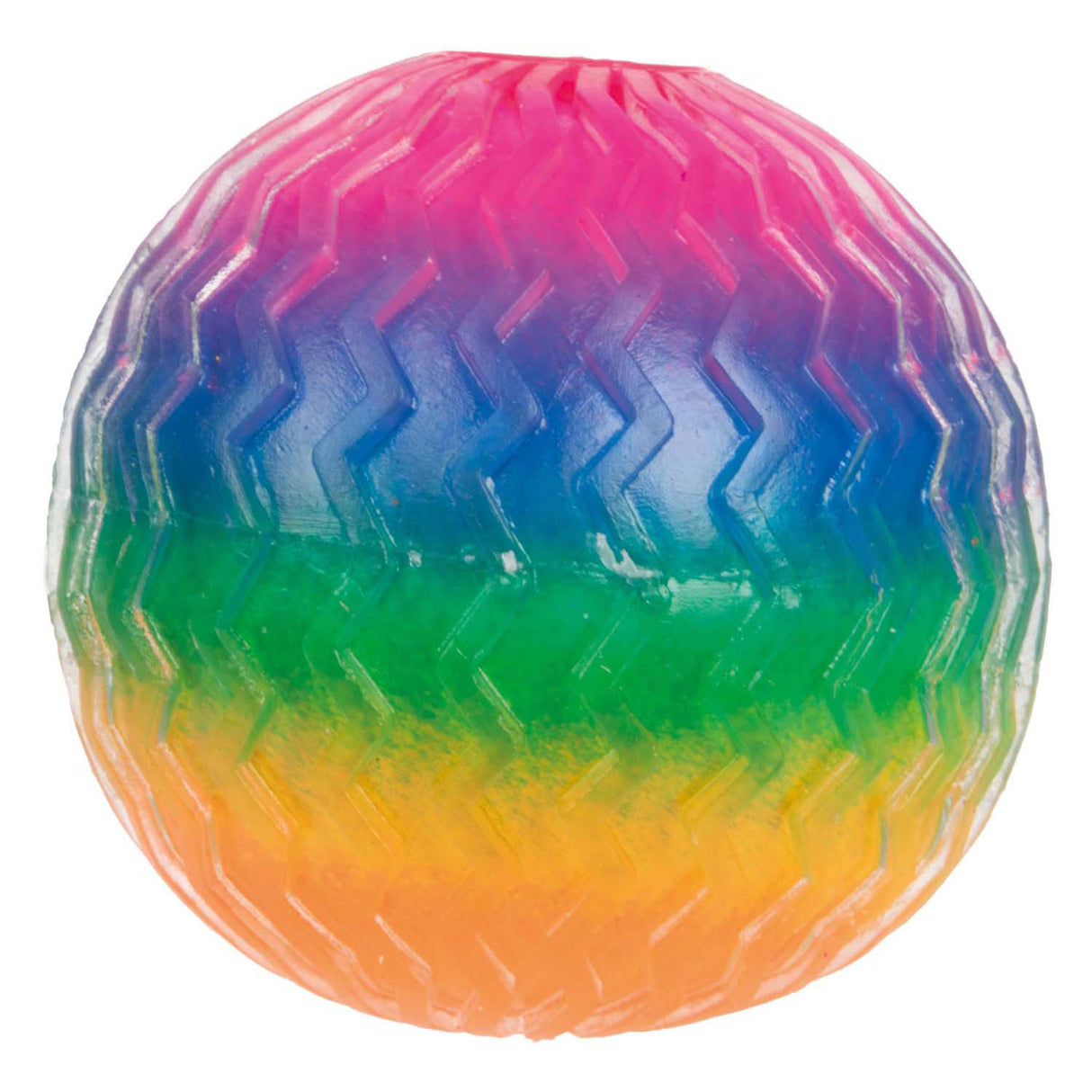 Toi-toys balle à presser texturée amusante en mousse nervurée arc-en-ciel, 7 cm