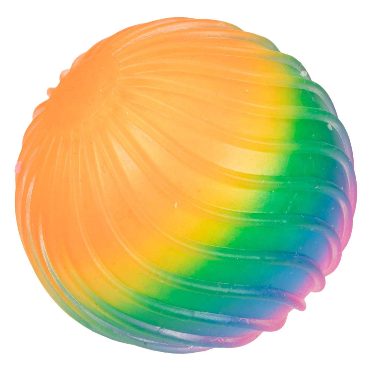 Toi-toys balle à presser texturée amusante en mousse nervurée arc-en-ciel, 7 cm