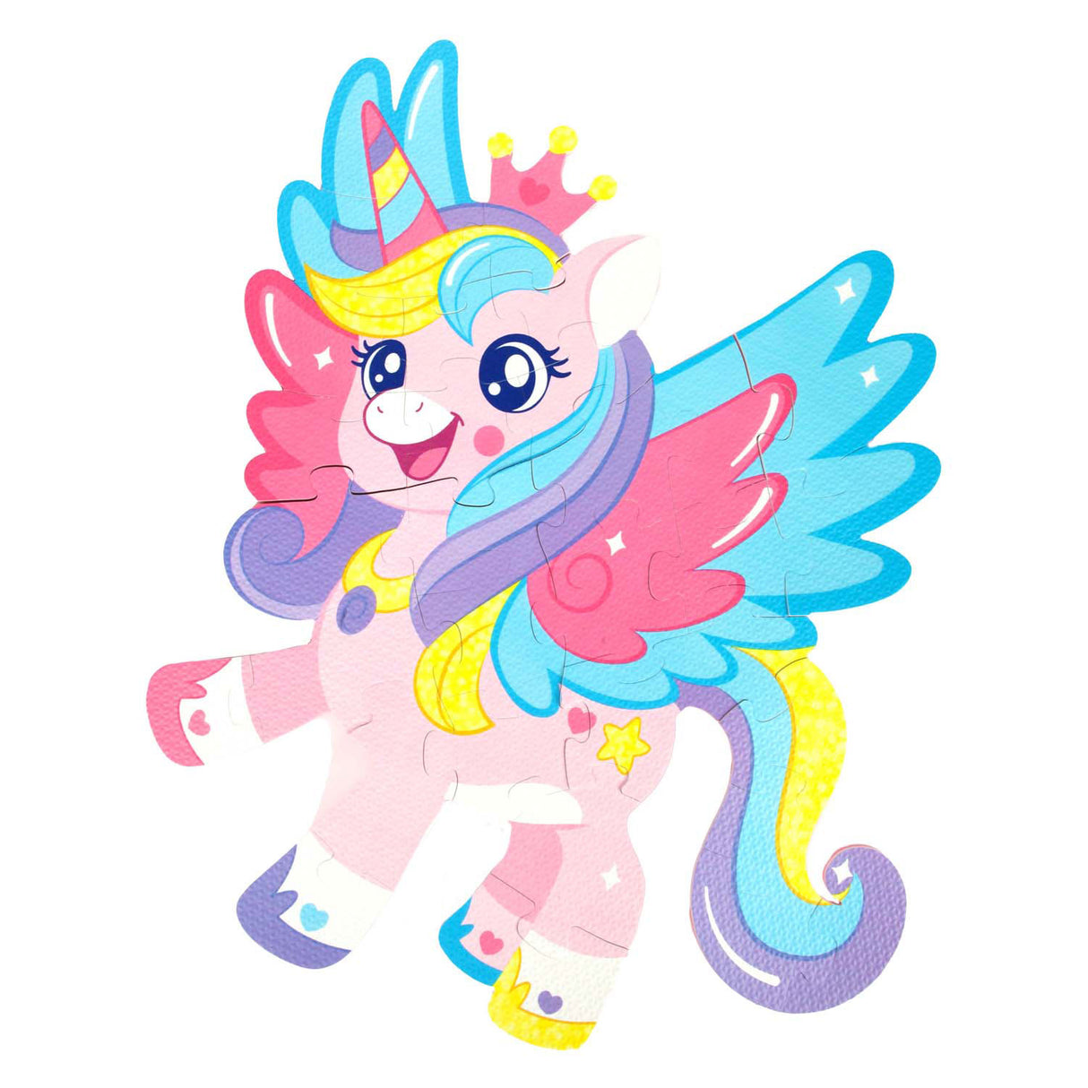 Toi-toys petites étoiles puzzle de sol en mousse licorne, 36 pcs.