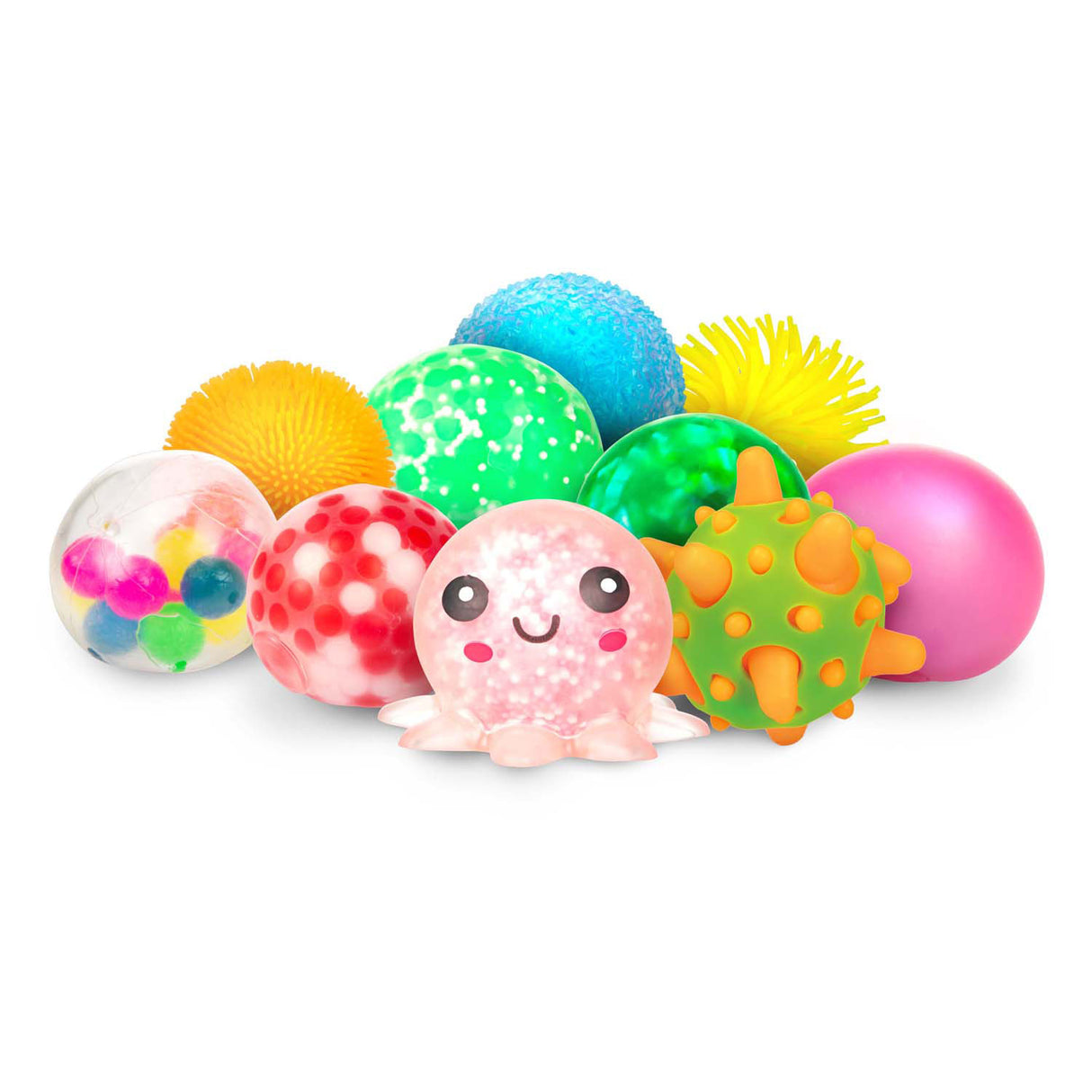 Toi-toys balles à presser 5cm boîte de 10 pièces