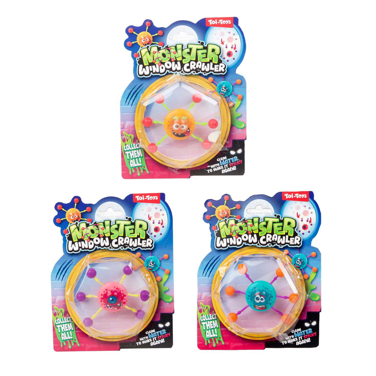 Toi-toys monstre amusant sur chenilles de fenêtre