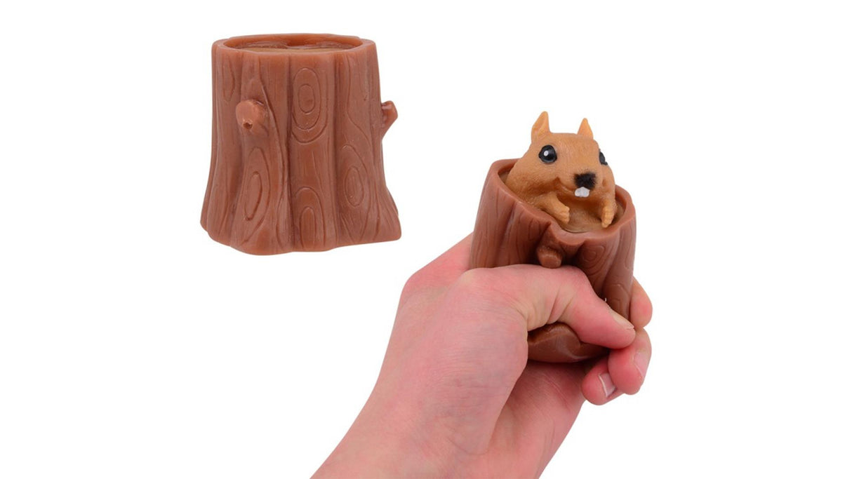 Johntoy john toy poupée à presser écureuil 7x6x7cm
